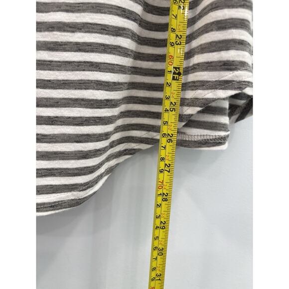 GiGiO Women's M Black White Striped Peasant Top Bell Sleeve Ruffle Boho Blouse - Picture 10 of 11